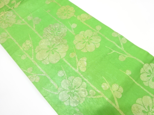 JAPANESE NAGOYA OBI / WOVEN BRANCH UME